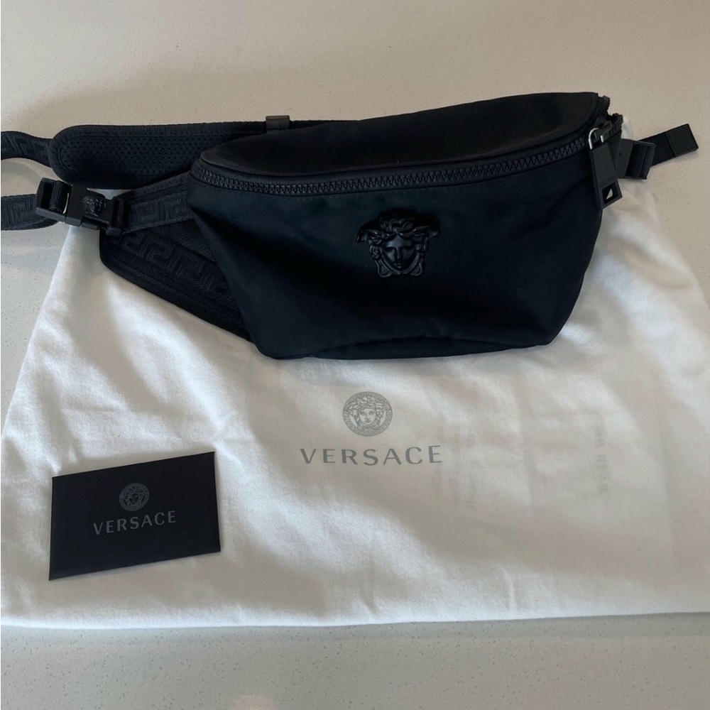 Versace Black Belt Bag unisex Medusa
